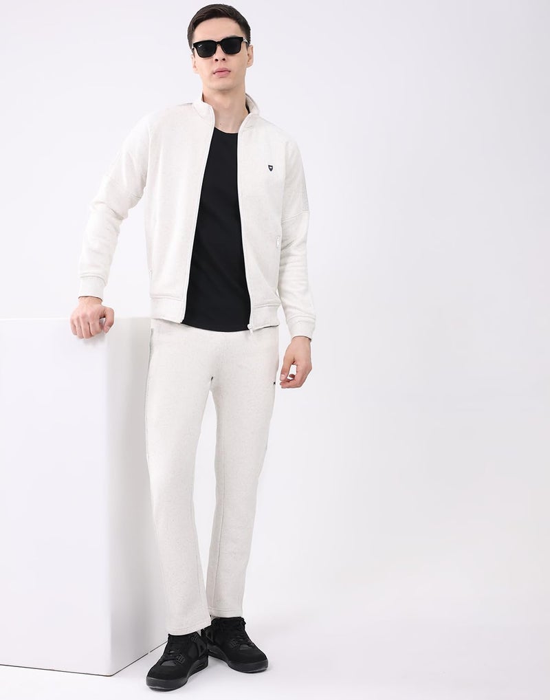 Monte Carlo Men’s Regular Fit Collared Neck Full Sleeve Printed Winter Tracksuit | Stylish Printed Design | Soft Warm Fabric | Stylish Winter Sports & Casual Wear for Men Off White M (Pack Of 1) - Image 5