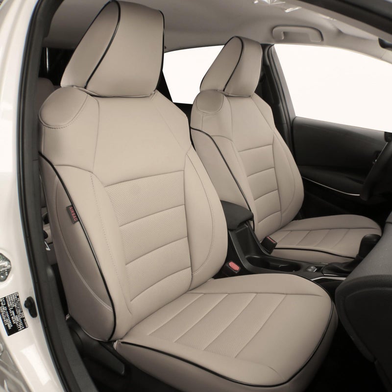 EKR Rav4 Seat Covers Custom Fit for Toyota Rav4 for Hybrid 20192025 LEXLEXLE PremiumLimitedWoodland Edition Leather Truck Seat Cover Full Set for SUV Faux LeatherBeige