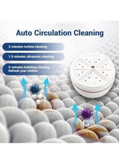 Wicofen Mini Washing Machine,Ultrasonic Turbine Washing,Machine Portable Turbo Washing Machine for Travelling,Business Trip,Camping,College Room.Turbo Washer for Cleaning Sock,Underwear,Small Rags.  - Image 3