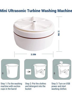 Wicofen Mini Washing Machine,Ultrasonic Turbine Washing,Machine Portable Turbo Washing Machine for Travelling,Business Trip,Camping,College Room.Turbo Washer for Cleaning Sock,Underwear,Small Rags.  - Image 4
