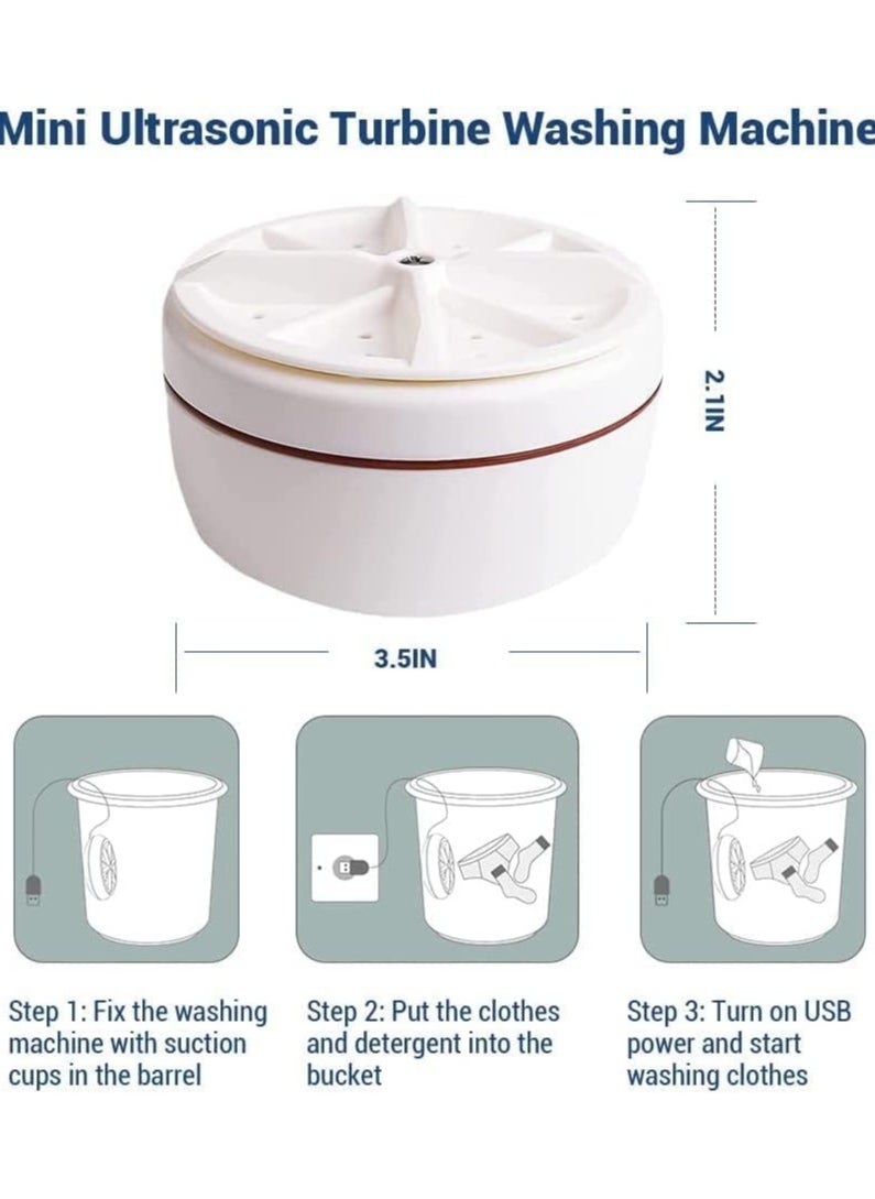 Wicofen Mini Washing Machine,Ultrasonic Turbine Washing,Machine Portable Turbo Washing Machine for Travelling,Business Trip,Camping,College Room.Turbo Washer for Cleaning Sock,Underwear,Small Rags.  - Image 4