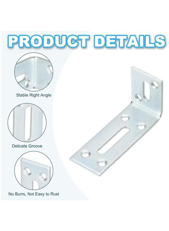 4Pcs Black L Shaped Corner Braces 40x80x35mm Heavy Duty Metal Shelf Support - Image 5