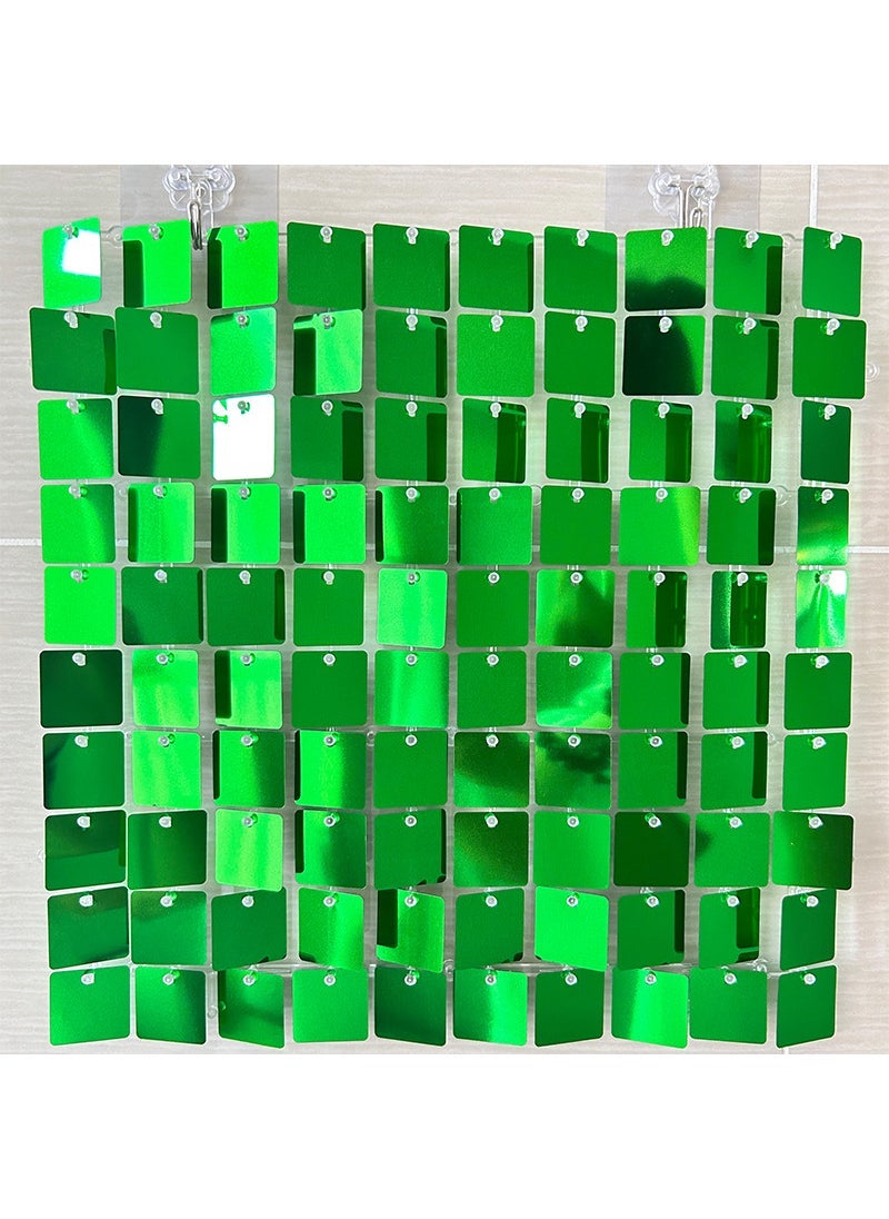 1 x 5 pcs Square Sequin Wall Panel Gatesby Wedding Decor Mirror green jx-2233 