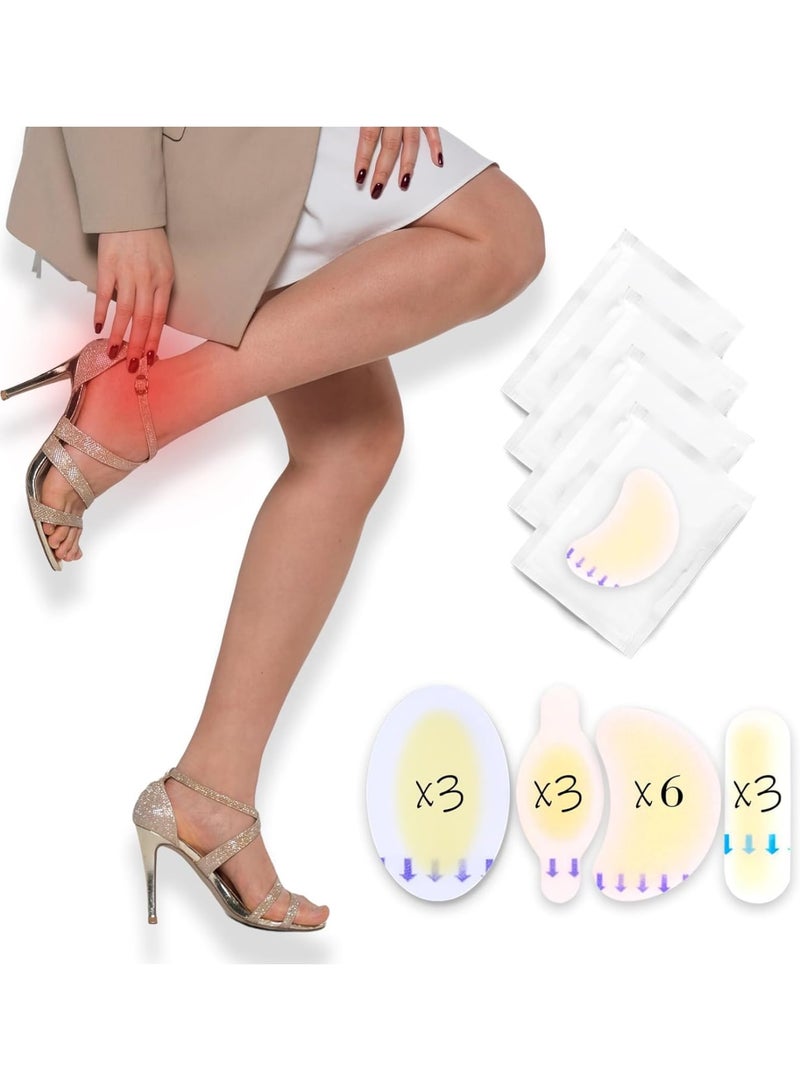 Excefore Blister Bandages, Adhesive Blister Pads, Fast Healing Hydrocolloid Gel Bandages, Blister Bandages for Feet, Shoes, Toes, Heel | Blister Prevention Tape - Assorted Sizes (15 Count Total) - Image 1