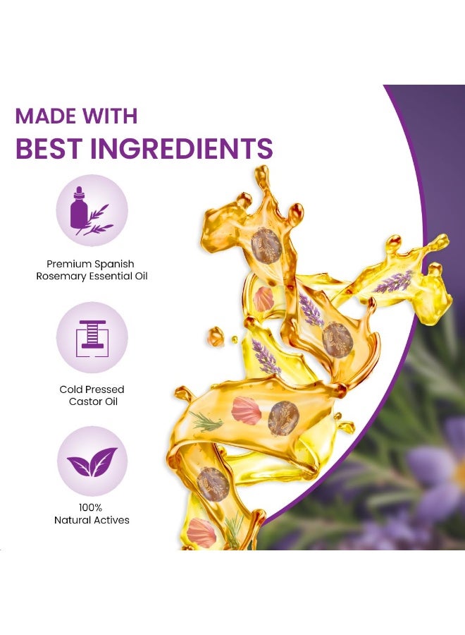 Sesa Rosemary Castor Hair Oil for Hair Growth & Hair Fall Control | Ayurvedic Oil with Sesame & Hibiscus | Strengthens Roots & Nourishes Scalp | For Dry Hair & Skin | 200ml - Image 2