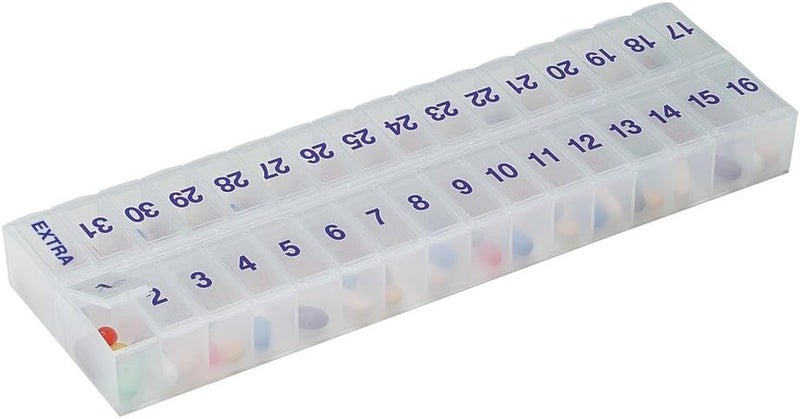 Ezy Dose 31-Day Pill Organizer Box - Monthly Medicine and Vitamin Planner with Extra Storage Compartments - Image 3