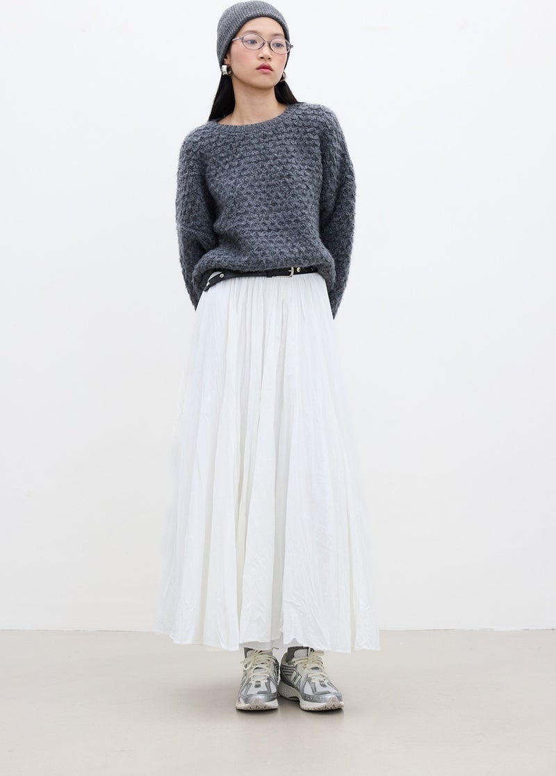 Manuka Pleated Maxi Skirt Ecru  - Image 2