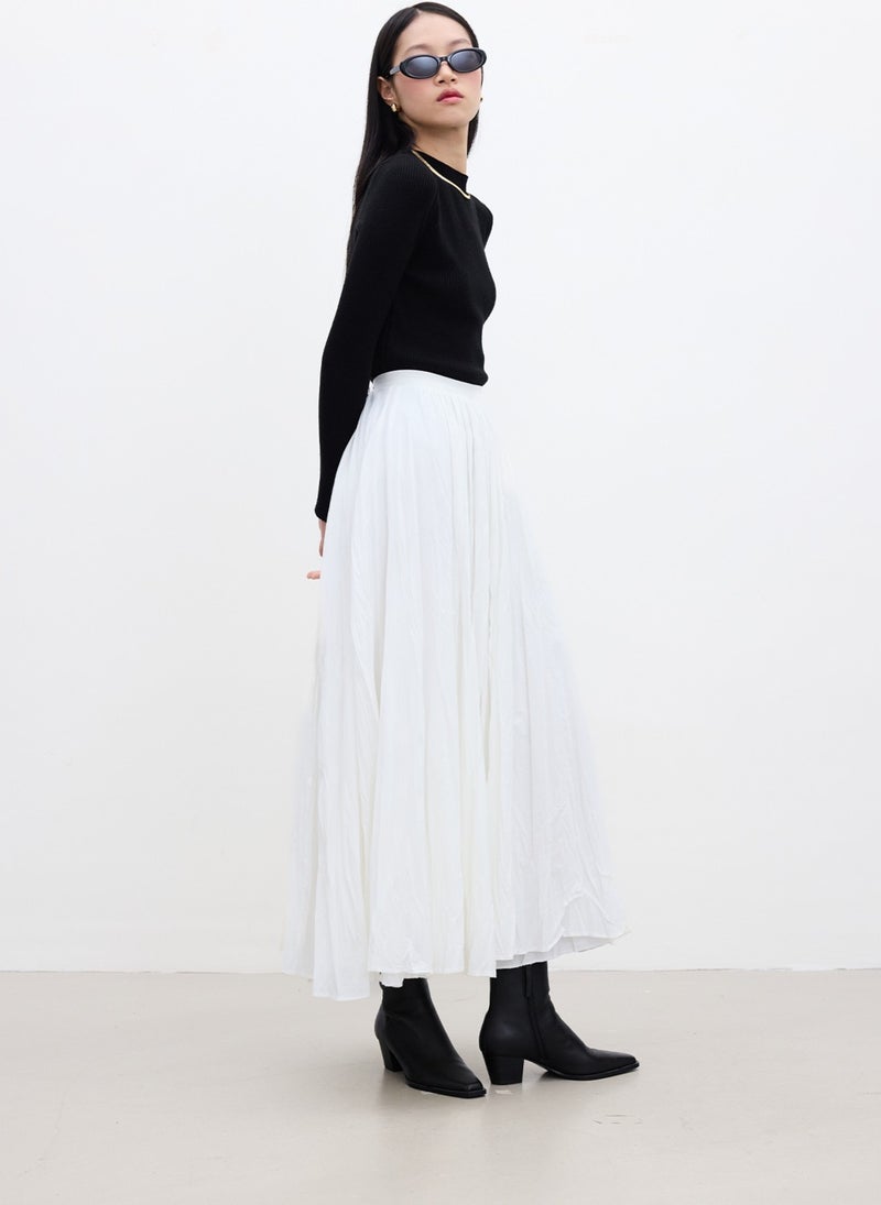 Manuka Pleated Maxi Skirt Ecru  - Image 5
