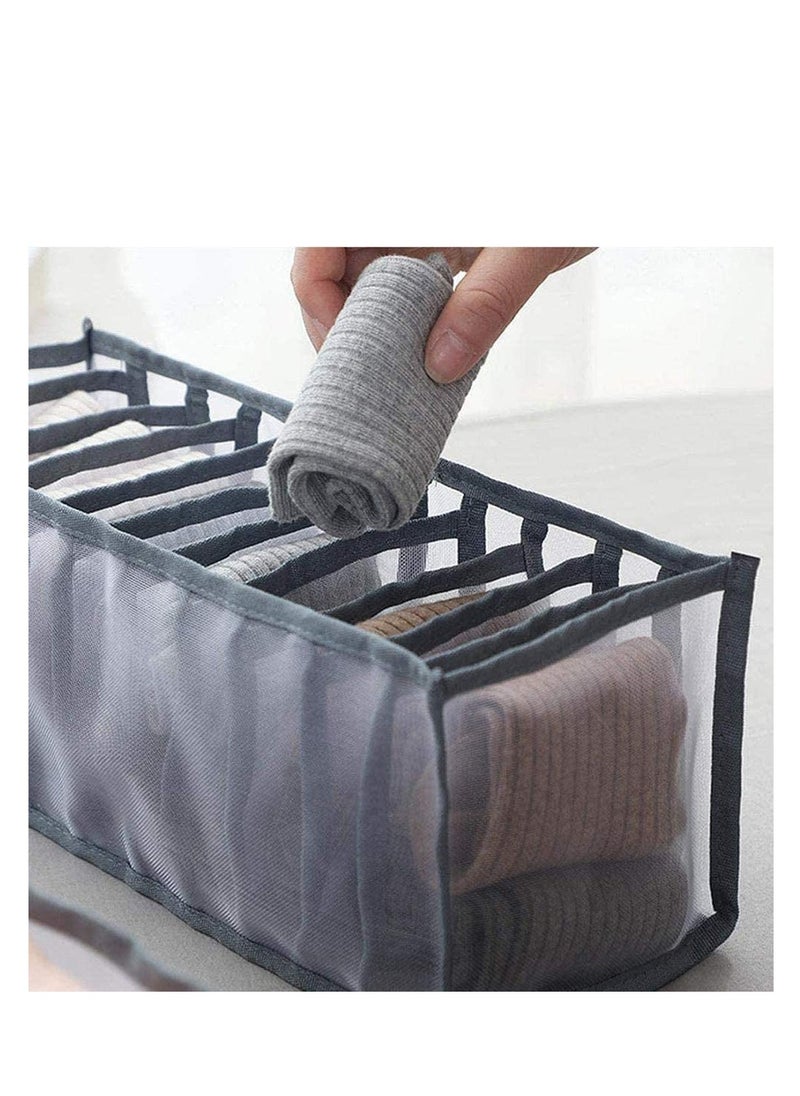 SYOSI - Underwear Storage Organizer, 3Pcs Underwear Drawer Organiser Foldable Storage Box Compartment, Multi-Grid Cabinet Organizers Divider Box for Organizing Bras, Socks,Ties, Belts - Image 1