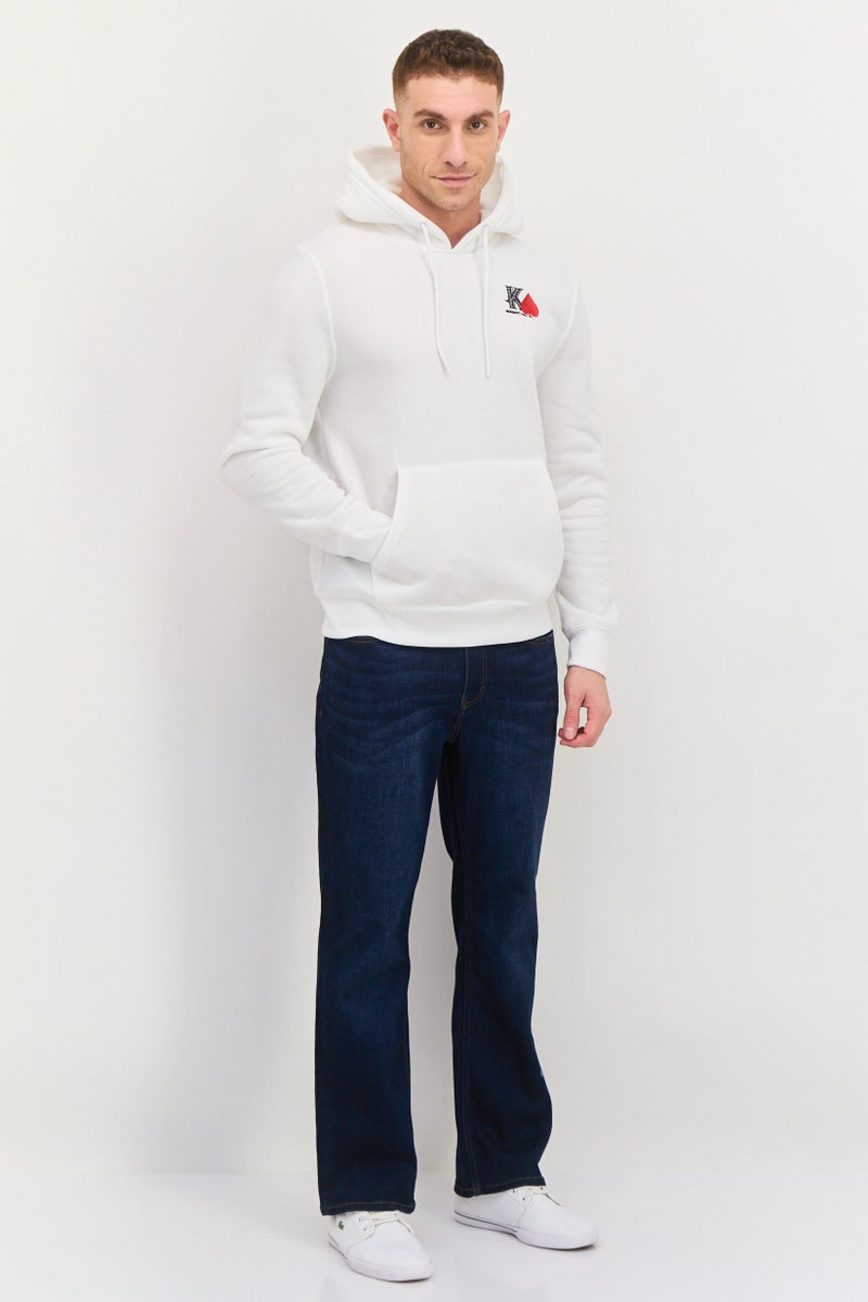 MEMBERS ONLY سويت شيرت رجالي بقلنسوة مزخرف بأكمام طويلة، أبيض - Image 4