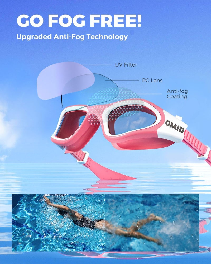 OMID Swim Goggles, P2 Polarized Swimming Goggles for Men Anti-fog Goggles Swimming for Adult Women - Image 2