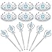 Chalyna 12 Pcs Princess Crowns Tiara Wand for Little Girl Silver Heart Jewel Plastic Tiara Winter Gift for BirthdayBlueHeart Style - Image 2