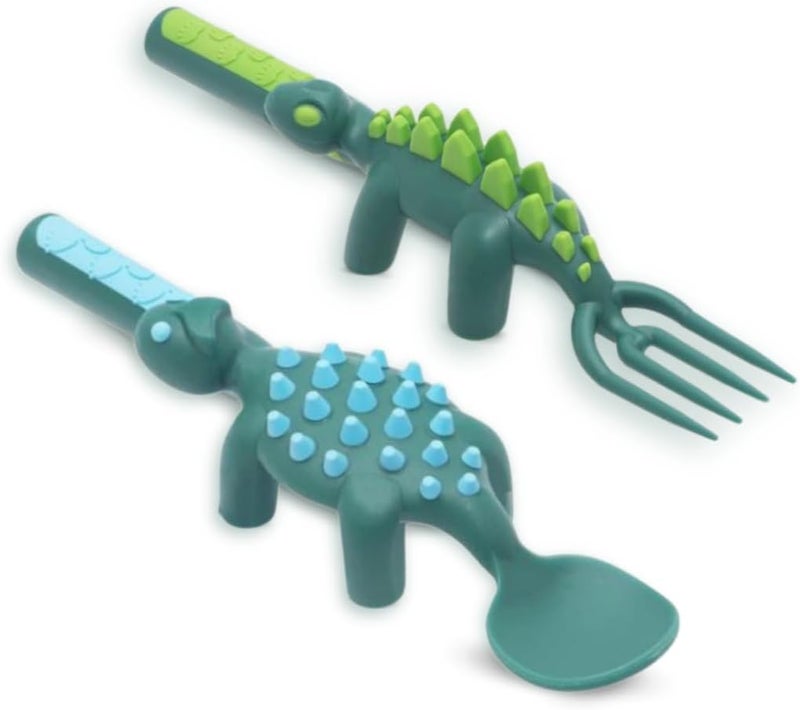 Constructive Eating  Toddler Utensils Made in USA  Silverware for Toddlers  Utensils for Kids  Constructive Eating Utensil Set - Image 1