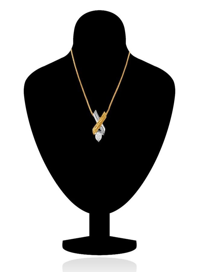 Mahi Cross Gold and Rhodium Dual Tone Pendant for Women PS1105038M - Image 2