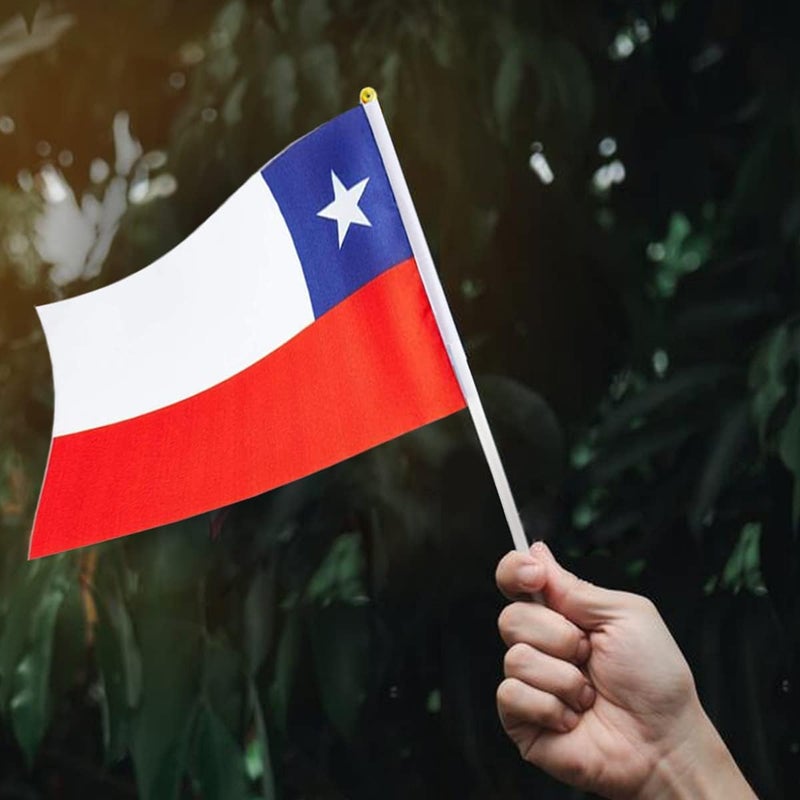 mflagperft Chile Flag Chilean Flag, Small Mini Handheld Chile Flags on Stick, Ideal for Party Parades Sports Events Patriotic Festival Decorations - Image 5