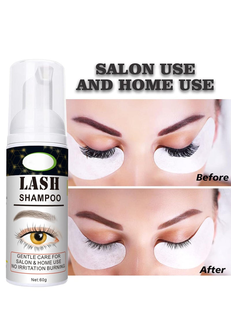 SYOSI Lash Shampoo 60g with Brush - Eyelash & Eyelid Foaming Cleanser, Extension Cleanser & Makeup Remover for Salon & Home Use  - Image 3
