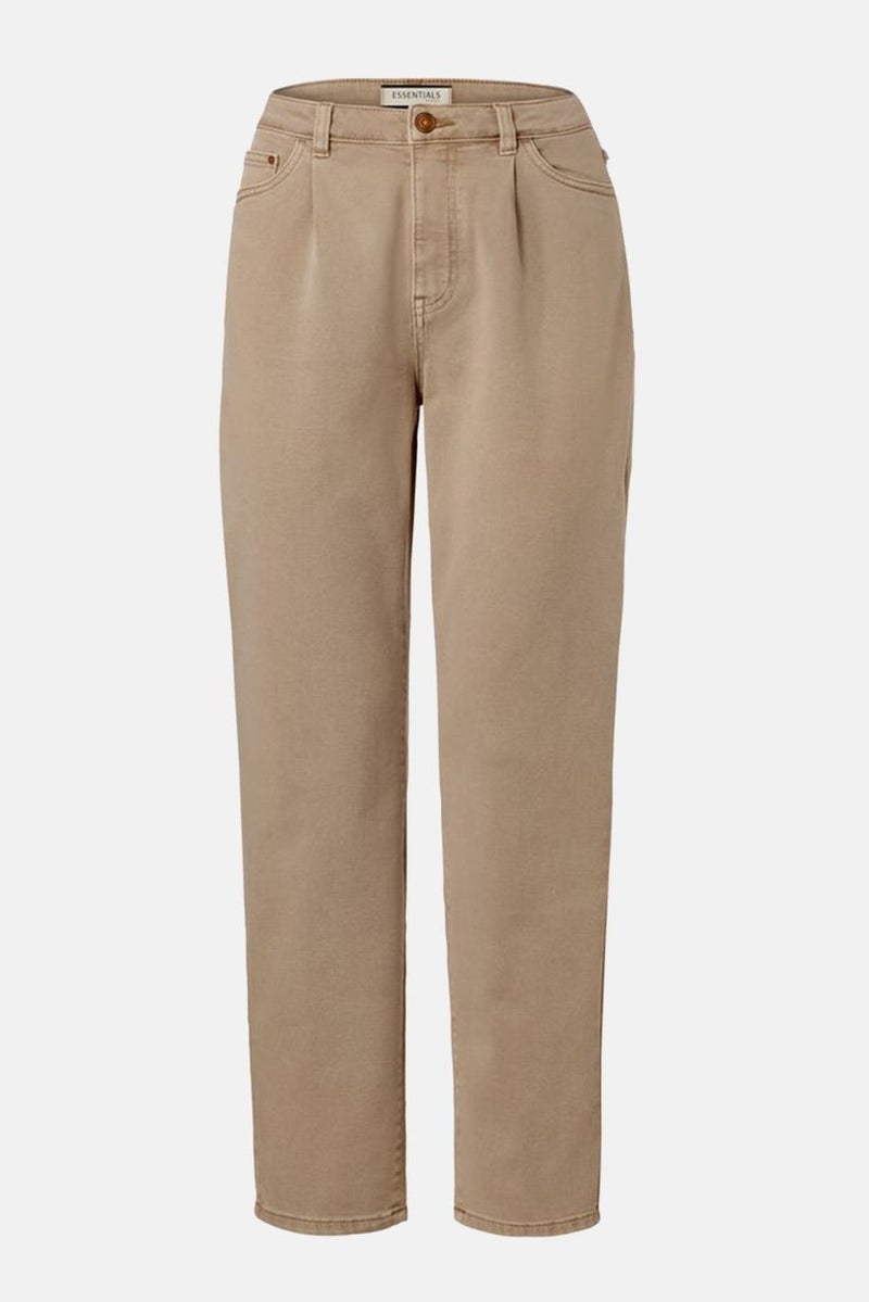 Tchibo Women Regular Fit Stretchable Girlfriend Jeans, Beige - Image 3