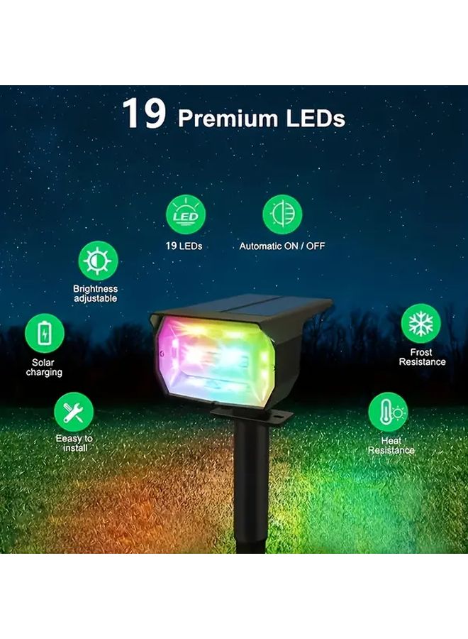 1 قطعة مصباح شمسي خارجي سبعة أوضاع تغيير لون RGB مقاوم للماء IP65 تشغيل/إيقاف تلقائي عند الشروق والغروب - Image 2