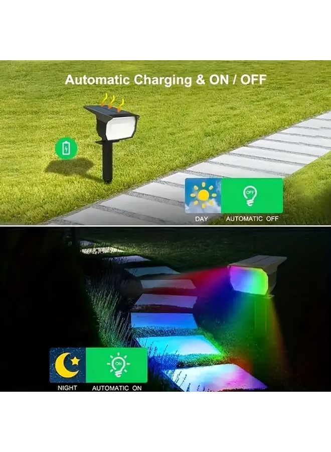 1 قطعة مصباح شمسي خارجي سبعة أوضاع تغيير لون RGB مقاوم للماء IP65 تشغيل/إيقاف تلقائي عند الشروق والغروب - Image 5