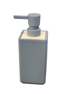 Happy Home Woven Square Soap Dispenser with Bamboo Touch, 280ml, Perfect for Kitchen and Bathroom, Countertop Soap Dispenser 16cm-Grey  - Image 2