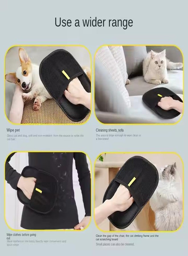 Pet Hair Removal Gloves 4 Pack (2 Blue + 2 Black), Reusable Electrostatic Dog & Cat Fur Remover, Washable Lint Remover for Couch, Furniture, Carpet, Car Seats, Clothing, Bedding & Dog Beds - Image 2