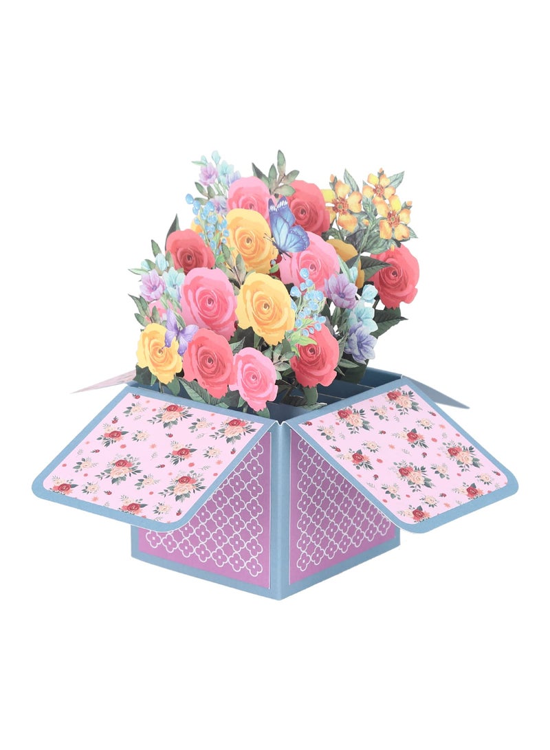 3D Pop-Up Flower Basket Greeting Card, Butterfly Pop-Up Card for Birthdays and Anniversaries, Handmade Flower Bouquet Card, Perfect Gift for Special Occasions. - Image 1
