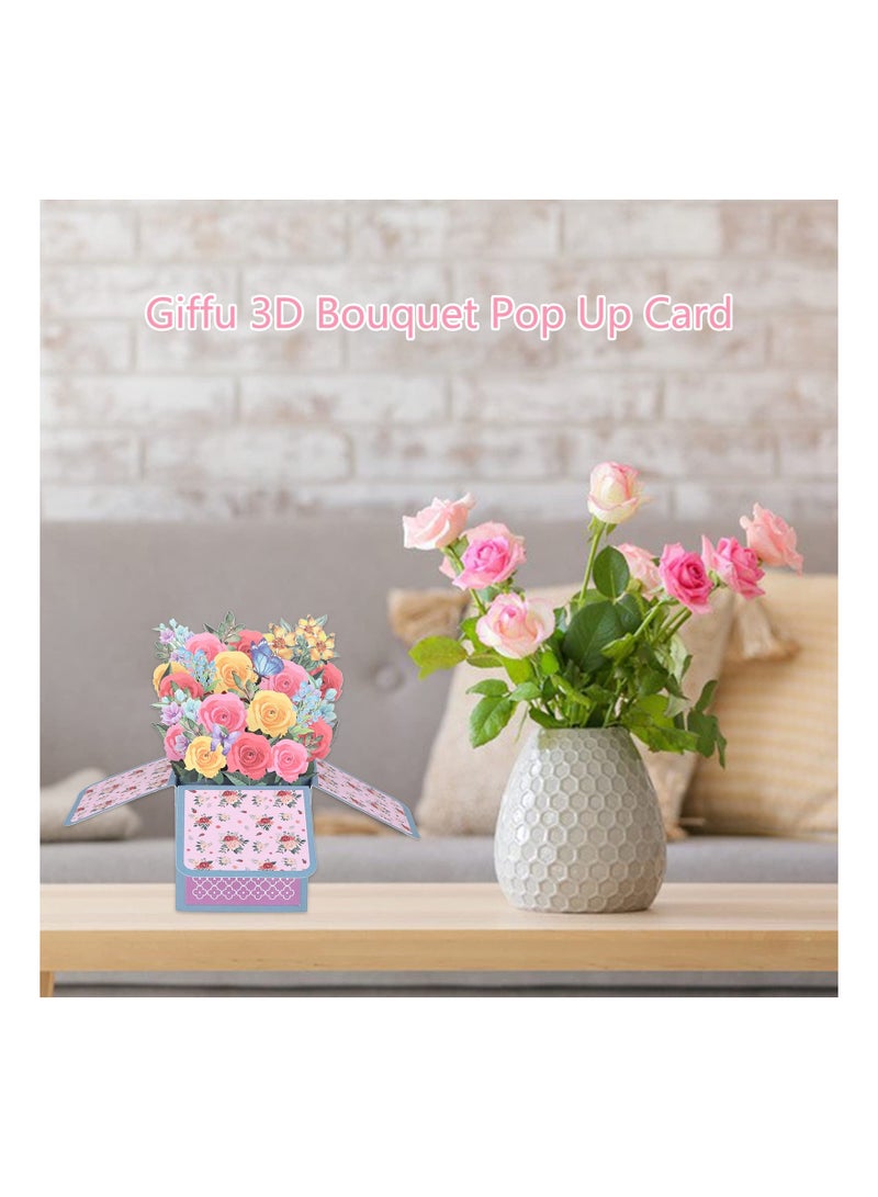 3D Pop-Up Flower Basket Greeting Card, Butterfly Pop-Up Card for Birthdays and Anniversaries, Handmade Flower Bouquet Card, Perfect Gift for Special Occasions. - Image 4