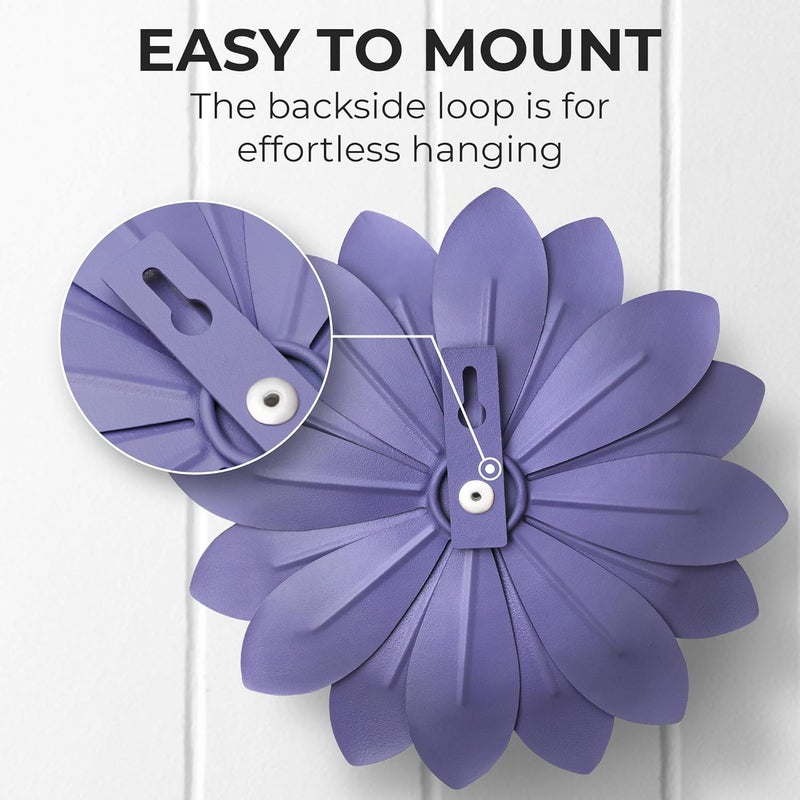Everydecor Succulent Metal Flowers Wall Decor – Purple, Hand Painted, 3D Flower Art Decoration for Living Room, Bedroom, Kitchen, Bathroom - Floral Decor for Indoor & Outdoor Use - Image 5