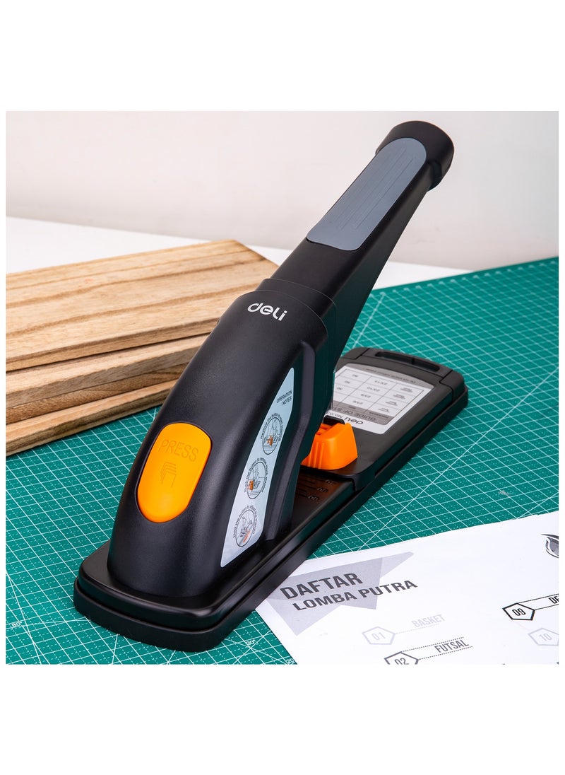 Deli - Deli E0387 Heavy Duty Stapler for 80 Sheets - Black, Front Loading, Jammed Staple Remover, TPE Comfort Grip, Staple Storage Included - Image 1
