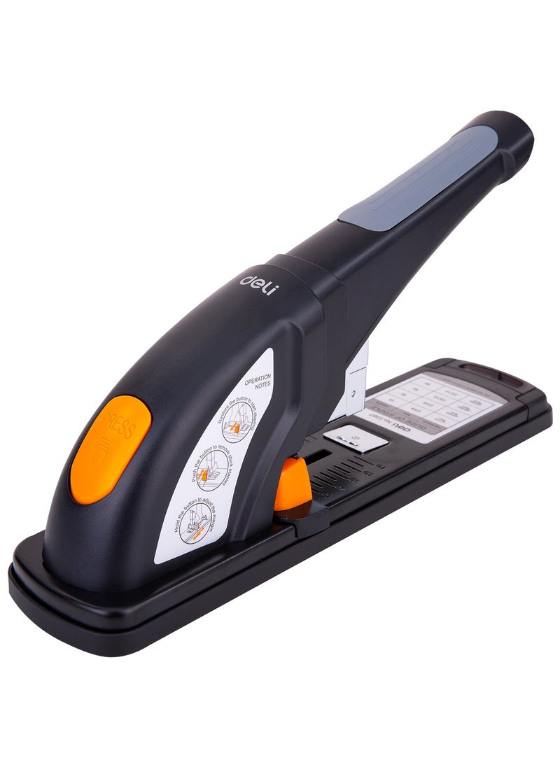 Deli - Deli E0387 Heavy Duty Stapler for 80 Sheets - Black, Front Loading, Jammed Staple Remover, TPE Comfort Grip, Staple Storage Included - Image 1