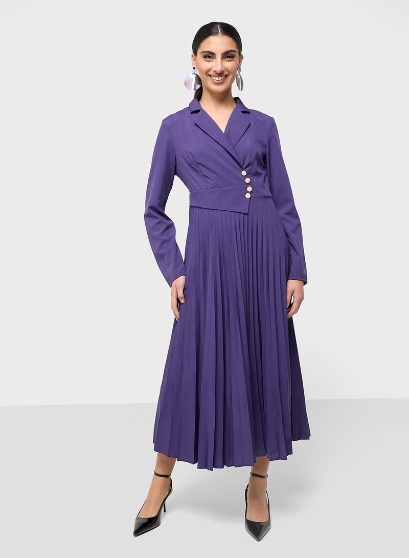 ELLA Pleated Blazer Dress - Image 1