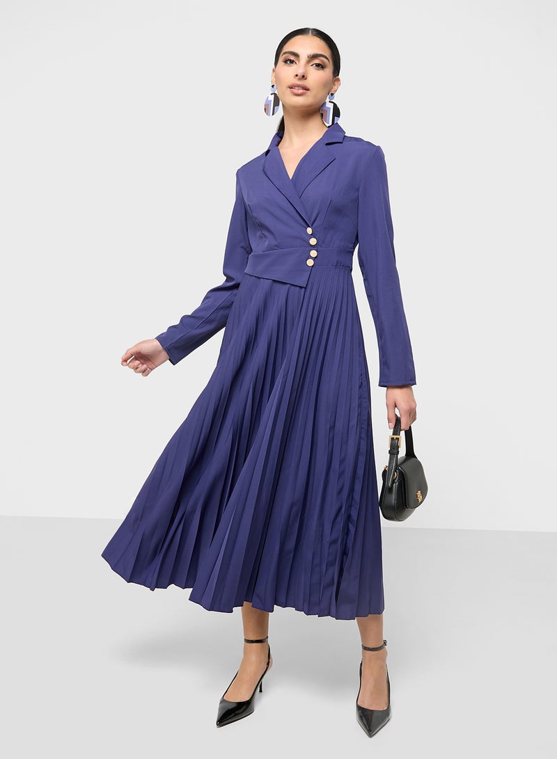 ELLA Pleated Blazer Dress - Image 4
