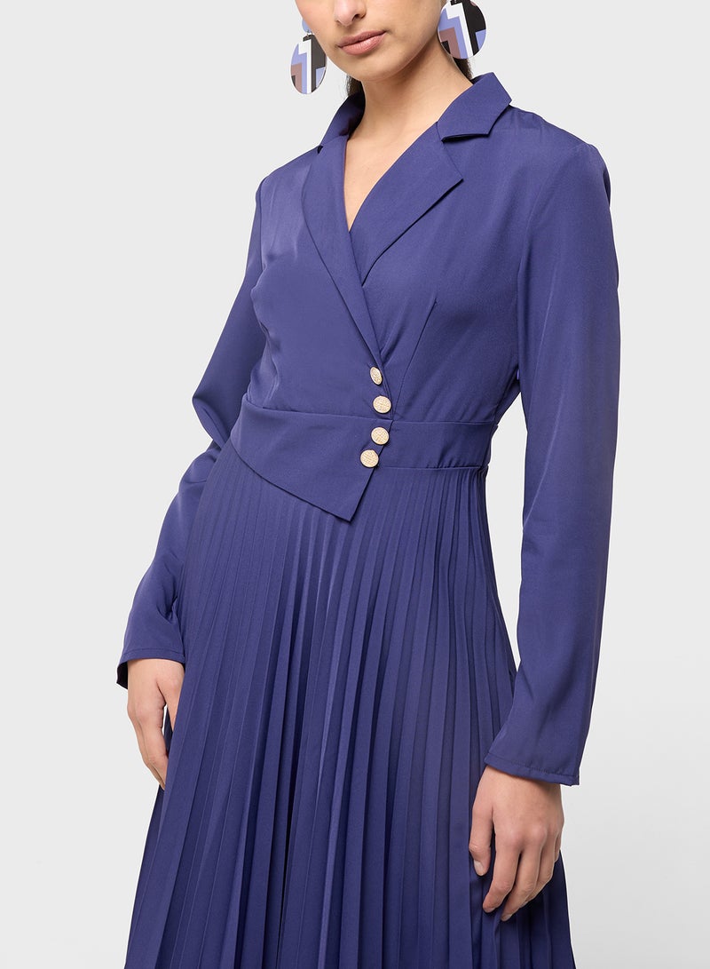 ELLA Pleated Blazer Dress - Image 3