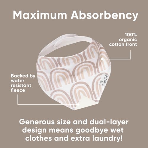 Copper Pearl 4 Pack Soft Cotton Baby Bibs for Drooling and Teething, Absorbent Drool Bibs for Baby Girl and Boy, Adjustable to Fit Newborns to Toddlers, Tons of Styles (Bliss) - Image 3