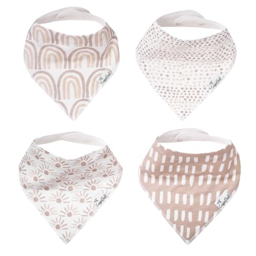 Copper Pearl 4 Pack Soft Cotton Baby Bibs for Drooling and Teething, Absorbent Drool Bibs for Baby Girl and Boy, Adjustable to Fit Newborns to Toddlers, Tons of Styles (Bliss) - Image 1