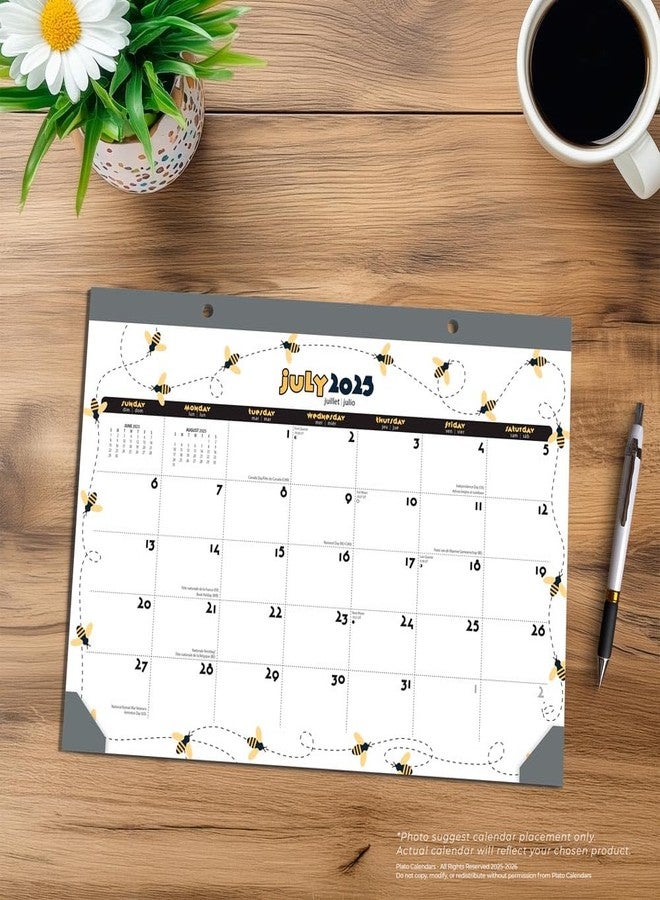 Plato Busy Bees | 2026 14 x 10 Inch 18 Months Monthly Desk Pad Calendar | July 2025 - December 2026 | Plato | Planning Stationery - Image 4