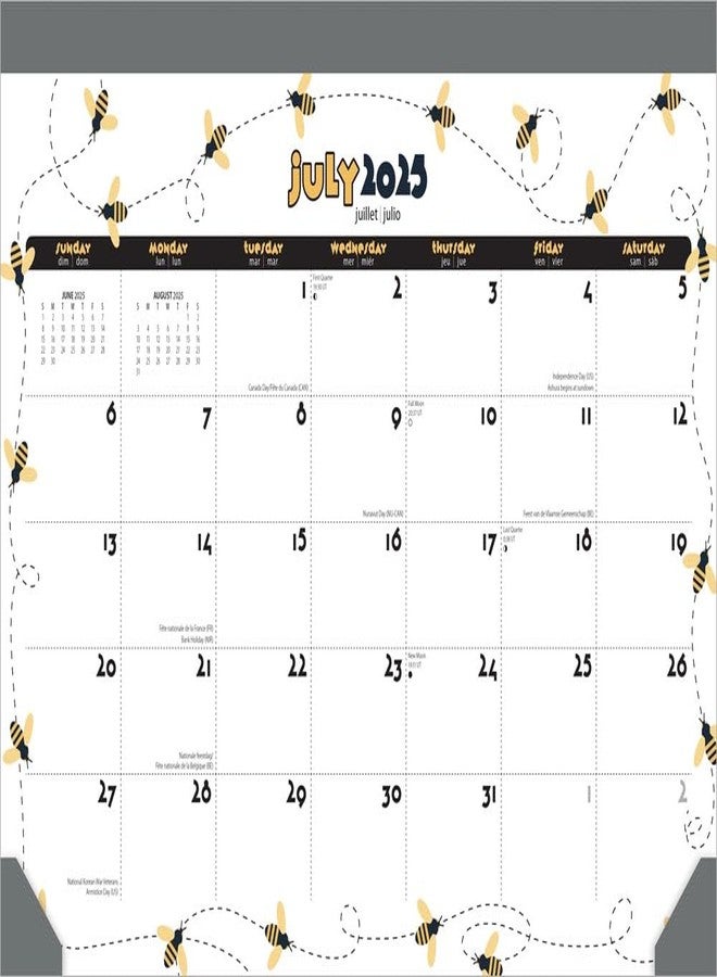 Plato Busy Bees | 2026 14 x 10 Inch 18 Months Monthly Desk Pad Calendar | July 2025 - December 2026 | Plato | Planning Stationery - Image 1