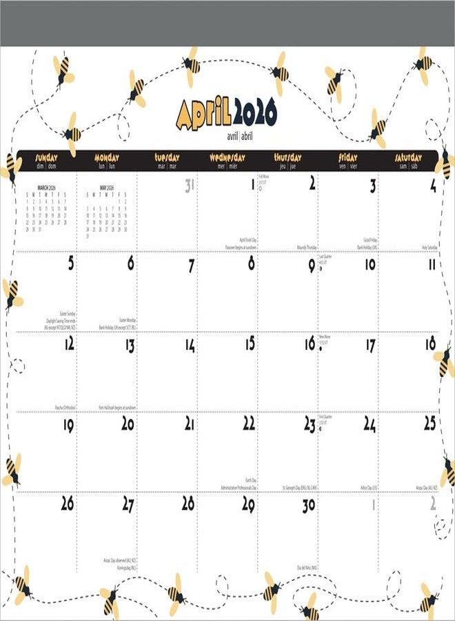 Plato Busy Bees | 2026 14 x 10 Inch 18 Months Monthly Desk Pad Calendar | July 2025 - December 2026 | Plato | Planning Stationery - Image 3