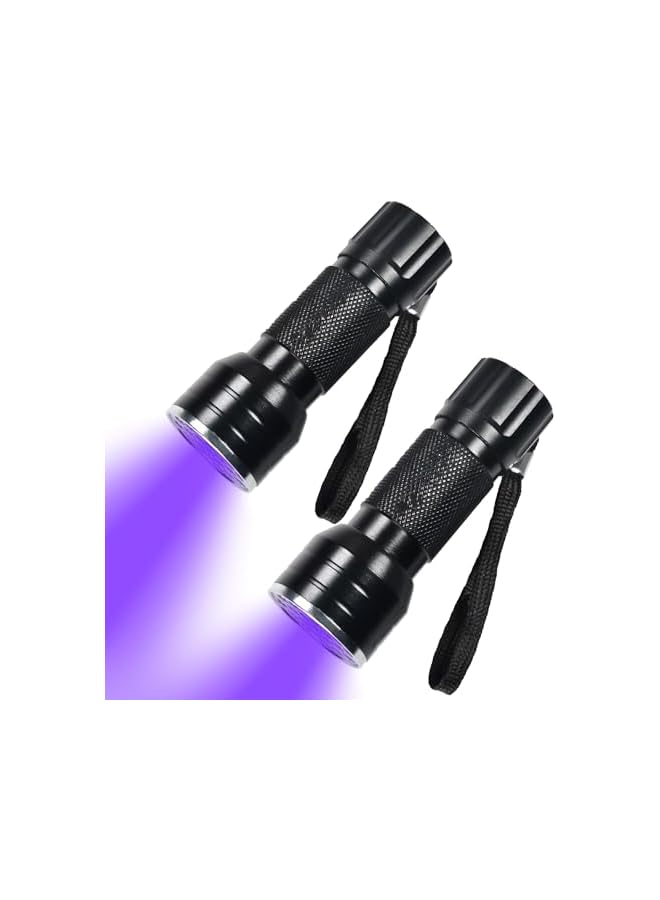 PROMASS promass UV Flashlight Black Light, 21 LED 395nm Ultraviolet Blacklight for Dog Urine,Pet Stains and Bed Bug, Portable Ultraviolet Light Detector,2 Pack Mini Blacklight Pet Urine Detector(No Batteries)  - Image 2