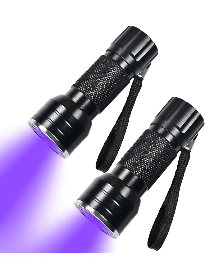 PROMASS promass UV Flashlight Black Light, 21 LED 395nm Ultraviolet Blacklight for Dog Urine,Pet Stains and Bed Bug, Portable Ultraviolet Light Detector,2 Pack Mini Blacklight Pet Urine Detector(No Batteries)  - Image 1