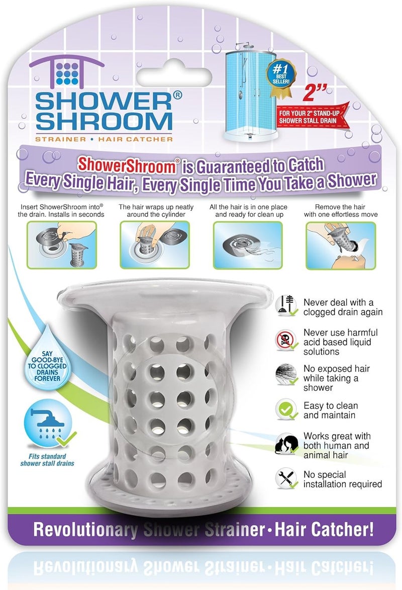 Shower Shroom ShowerShroom the Revolutionary 2 StandUp Shower Stall Drain Protector Hair CatcherStrainer Gray 1 Count Pack of 1 - Image 2