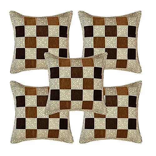 jayvaam Chenille 5 Piece Cushion Cover Set for Sofa Living Room Plus Pillow case for Home & Office, Size 40 x 40 cm - Image 5