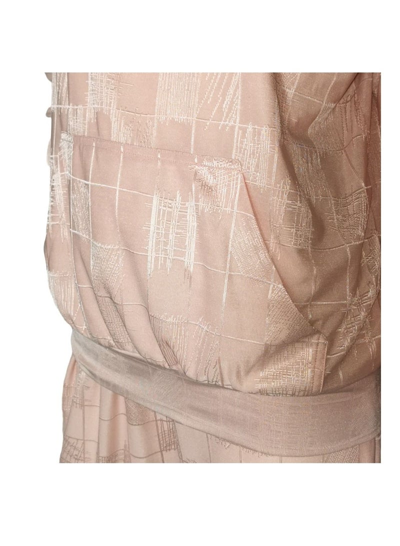 Sana'a Kayum Pink Jacquard Textured Hoodie And Track Set  - Image 5