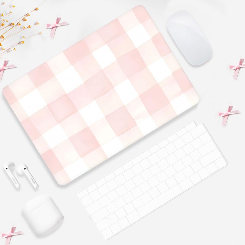 Seorsok Compatible with MacBook Air 13 Inch Case 2022 2021 2020-2018 Release A1932 A2179 M1 A2337,Cute Pink Retro Checkered Aesthetic Plastic Hard Case with Transparent Keyboard Cover,Pink Checkered - Image 2
