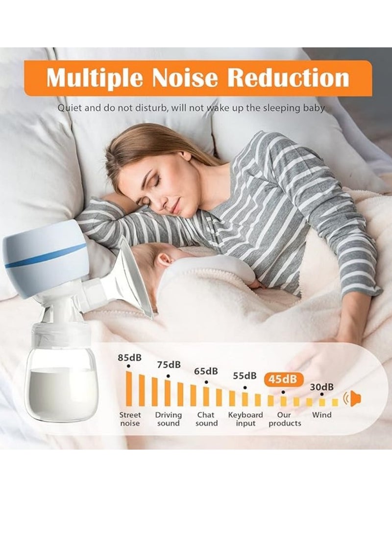NIBEMINENT Electric Breast Pump, Portable Breastfeeding Pump (with 2 Modes 9 Levels) BPA Free, with 180ML Bottles and Nipp,Rechargeable Milk Extractor for Home and Travel（Blue）  - Image 3