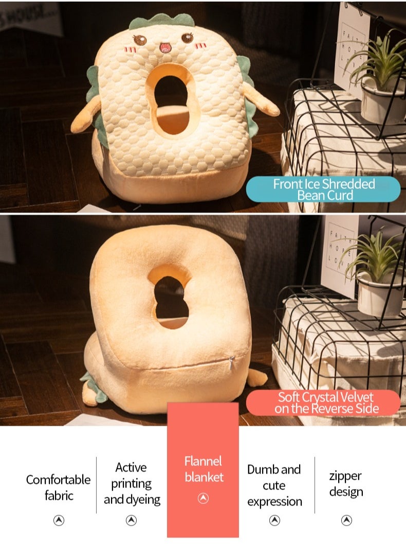 MileMelo - Animal Pillow Sleeping Pillow Nap Table Adult and Children Sleeping Pillow Plush Toy Throw Pillow Travel Nap Face Pillow - Suitable for Office, School Library and so on Yellow - Image 1