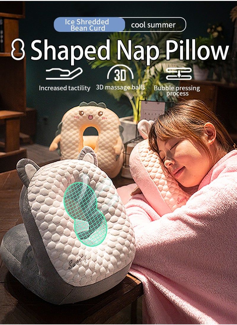 MileMelo - Animal Pillow Sleeping Pillow Nap Table Adult and Children Sleeping Pillow Plush Toy Throw Pillow Travel Nap Face Pillow - Suitable for Office, School Library and so on Yellow - Image 1