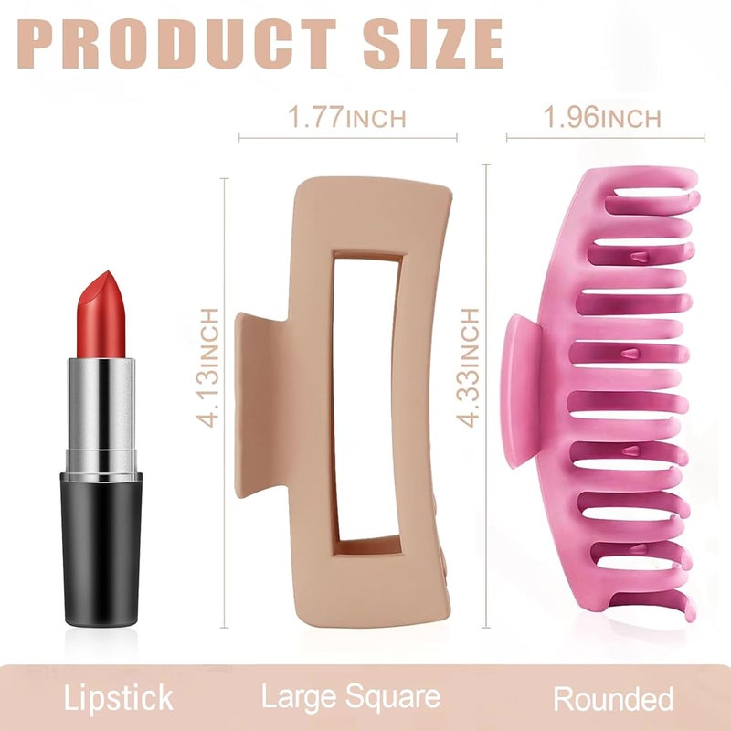 TOCESS 8 Pack Big Hair Claw Clips for Women Large Claw Clip for Thin Thick Curly Hair 90's Strong Hold 4.33 Inch Nonslip Matte Jumbo Hair Clips (8 Pcs) - Image 3