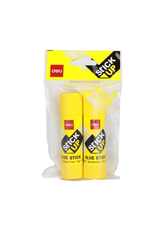 Deli 2-Piece Stick Up Strong Adhesive Glue Stick White 15g 145963 - Image 1
