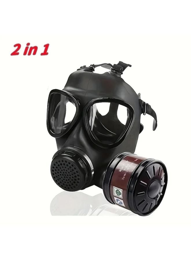 Model 87 Reusable Rubber Full Face Gas Mask With 40mm Activated Carbon Filters - Image 1